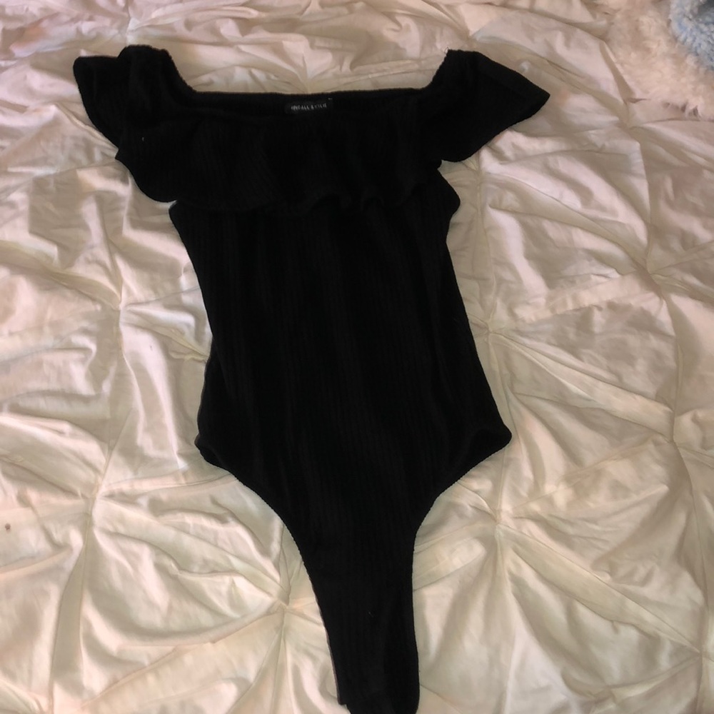 Kendall & Kylie Black Off The Shoulder Bodysuit